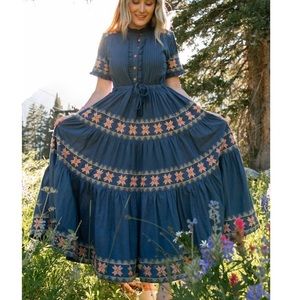 NWT Embroidered Maxi Dress